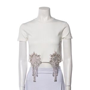 Area White Women's Top with Crystal Detailing. Size XS
